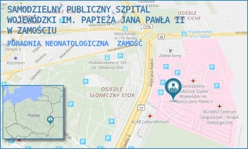PORADNIA NEONATOLOGICZNA - SAMODZIELNY PUBLICZNY SZPITAL WOJEWÓDZKI IM. PAPIEŻA JANA PAWŁA II W ZAMOŚCIU - ALEJE JANA PAWŁA 10, ZAMOŚĆ
