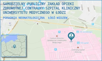 PORADNIA NEONATOLOGICZNA - SAMODZIELNY PUBLICZNY ZAKŁAD OPIEKI ZDROWOTNEJ CENTRALNY SZPITAL KLINICZNY UNIWERSYTETU MEDYCZNEGO W ŁODZI - UL. POMORSKA 251,  ŁÓDŹ-WIDZEW