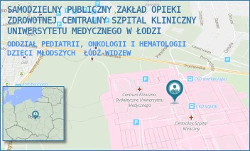 ODDZIAŁ PEDIATRII, ONKOLOGII I HEMATOLOGII DZIECI MŁODSZYCH - SAMODZIELNY PUBLICZNY ZAKŁAD OPIEKI ZDROWOTNEJ CENTRALNY SZPITAL KLINICZNY UNIWERSYTETU MEDYCZNEGO W ŁODZI - UL. POMORSKA 251,  ŁÓDŹ-WIDZEW