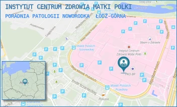 PORADNIA PATOLOGII NOWORODKA - INSTYTUT CENTRUM ZDROWIA MATKI POLKI - UL. RZGOWSKA 281/289,  ŁÓDŹ-GÓRNA