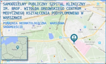 PORADNIA NEONATOLOGICZNA - SAMODZIELNY PUBLICZNY SZPITAL KLINICZNY IM. PROF. WITOLDA ORŁOWSKIEGO CENTRUM MEDYCZNEGO KSZTAŁCENIA PODYPLOMOWEGO W WARSZAWIE - CZERNIAKOWSKA 231,  WARSZAWA ŚRÓDMIEŚCIE