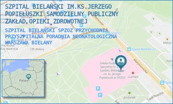 SZPITAL BIELAŃSKI SPZOZ PRZYCHODNIA PRZYSZPITALNA PORADNIA NEONATOLOGICZNA - SZPITAL BIELAŃSKI IM.KS.JERZEGO POPIEŁUSZKI SAMODZIELNY PUBLICZNY ZAKŁAD OPIEKI ZDROWOTNEJ - CEGŁOWSKA 80,  WARSZAWA BIELANY