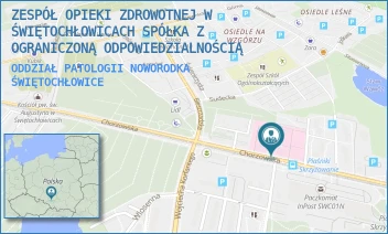 ODDZIAŁ PATOLOGII NOWORODKA - ZESPÓŁ OPIEKI ZDROWOTNEJ W ŚWIĘTOCHŁOWICACH SPÓŁKA Z OGRANICZONĄ ODPOWIEDZIALNOŚCIĄ W RESTRUKTURYZACJI - CHORZOWSKA 36,  ŚWIĘTOCHŁOWICE