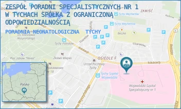 PORADNIA NEONATOLOGICZNA - ZESPÓŁ PORADNI SPECJALISTYCZNYCH NR 1 W TYCHACH SPÓŁKA Z OGRANICZONĄ ODPOWIEDZIALNOŚCIĄ - UL. EDUKACJI 102,  TYCHY